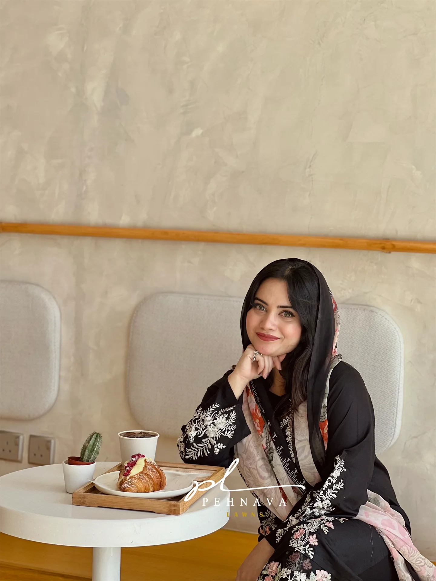 Black rayon embrodered suit -2152 - Image 4