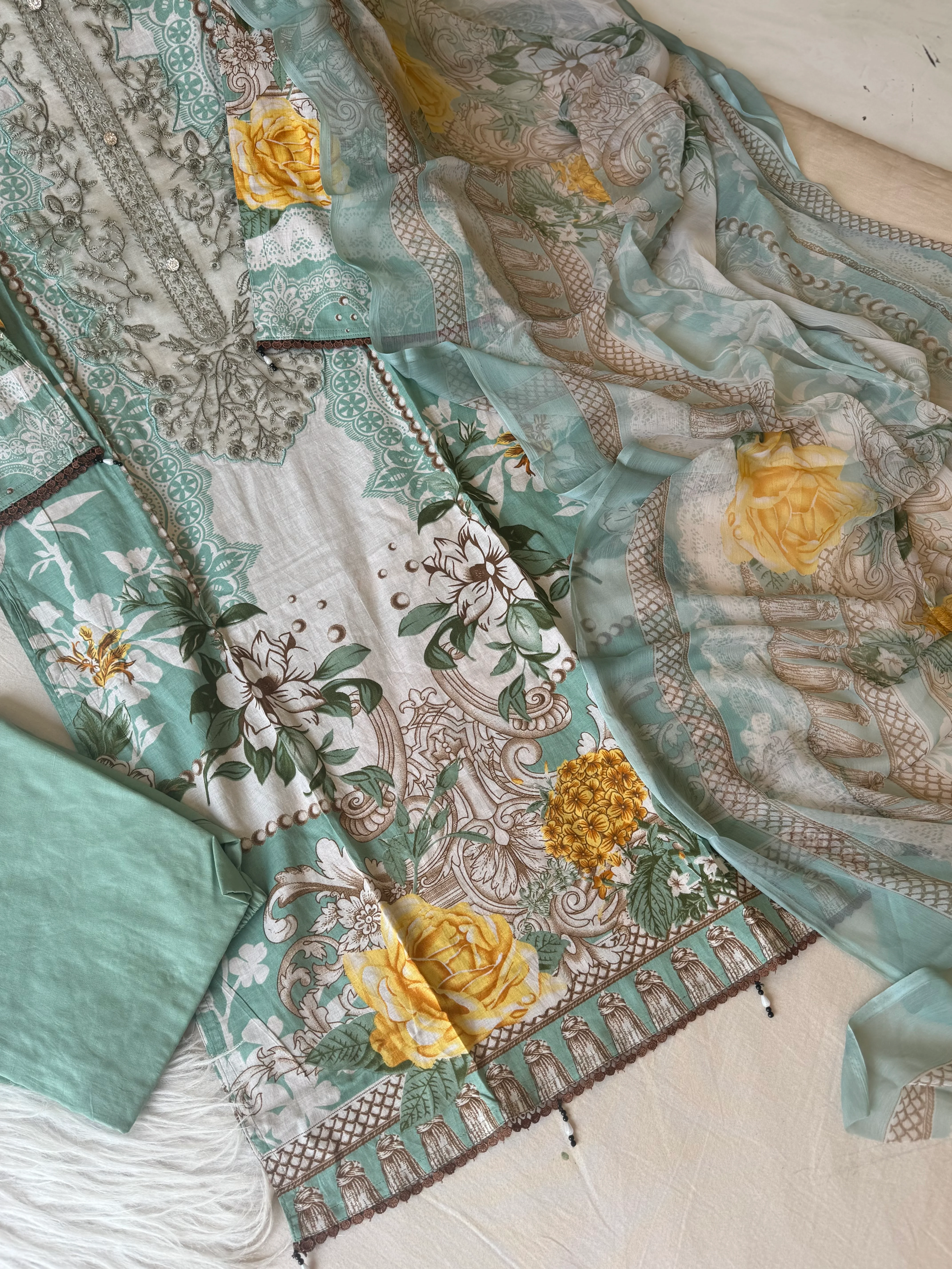 Cotton printed casual suit-1011 A - Image 3