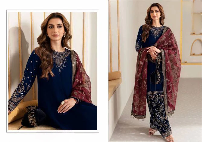 Embroidered velvette suit -3284 - Image 3