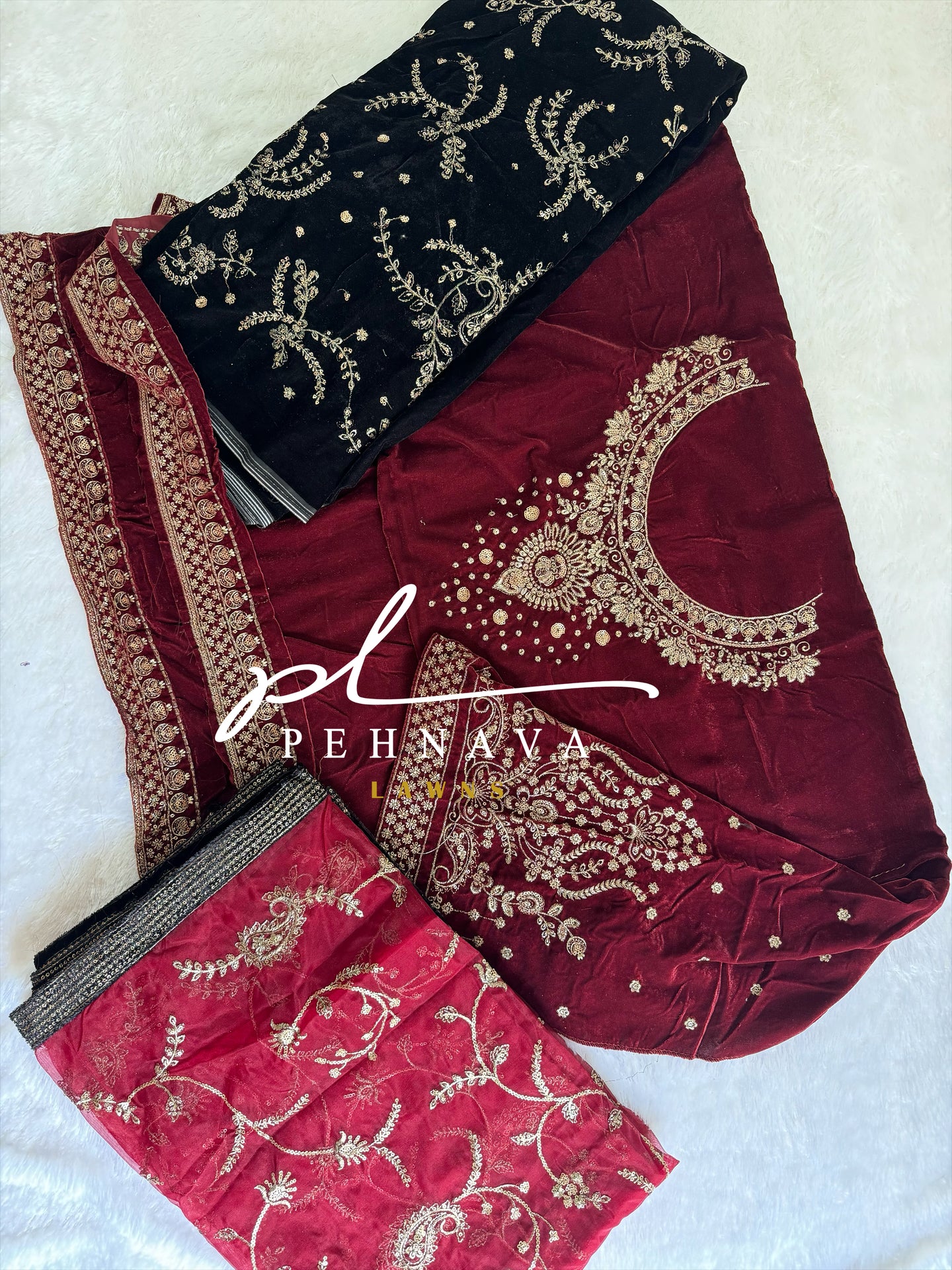 Embroidered velvette suit -3284 - Image 6