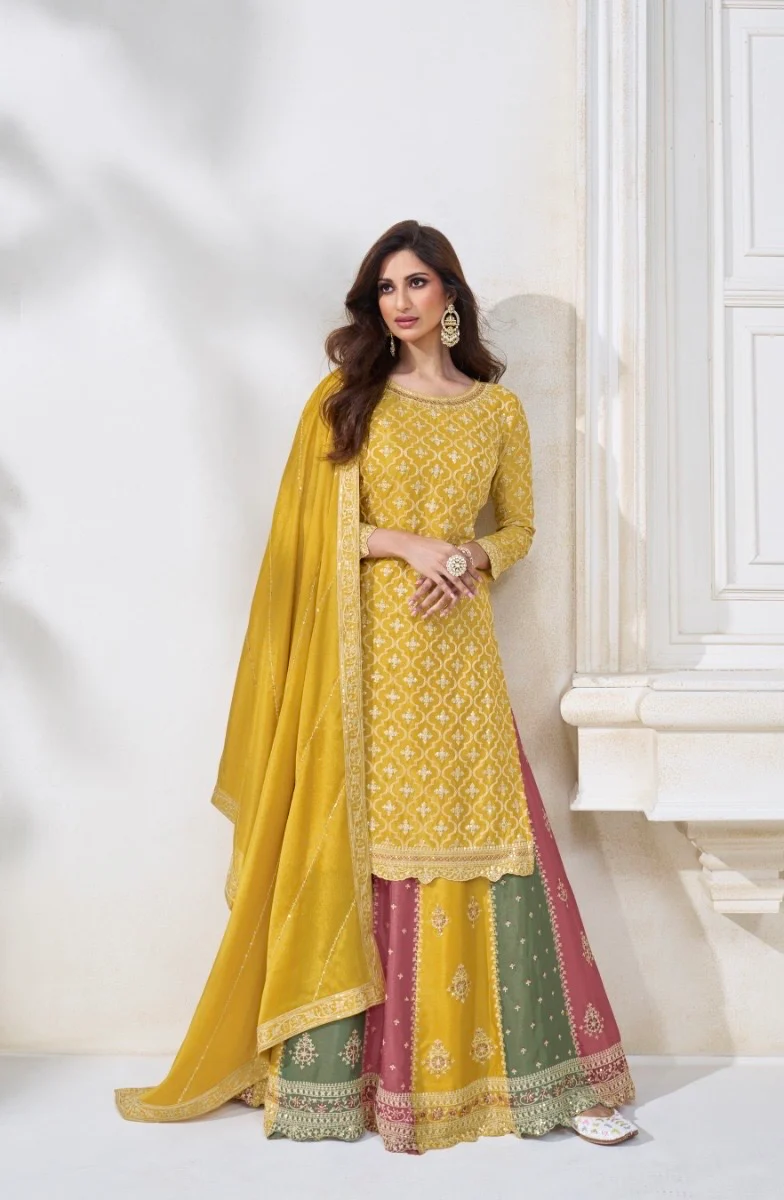 Georgette embroidered party wear-9701 - Image 3