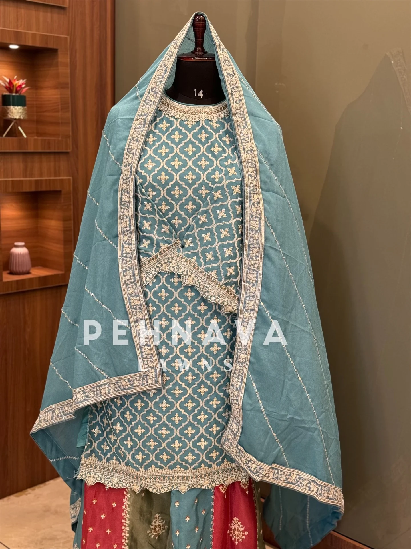 Georgette embroidered party wear-9701 - Image 7