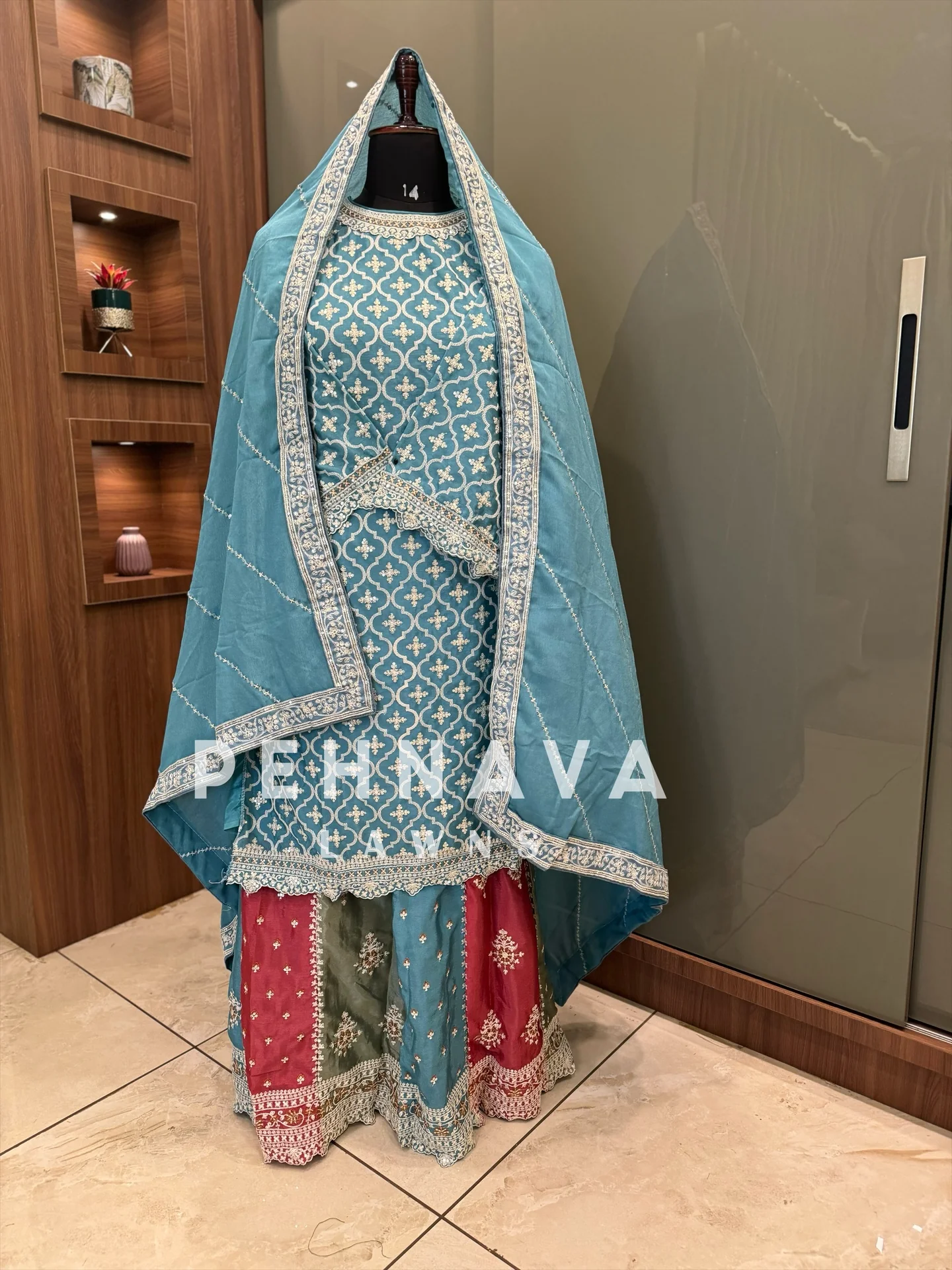 Georgette embroidered party wear-9701 - Image 8