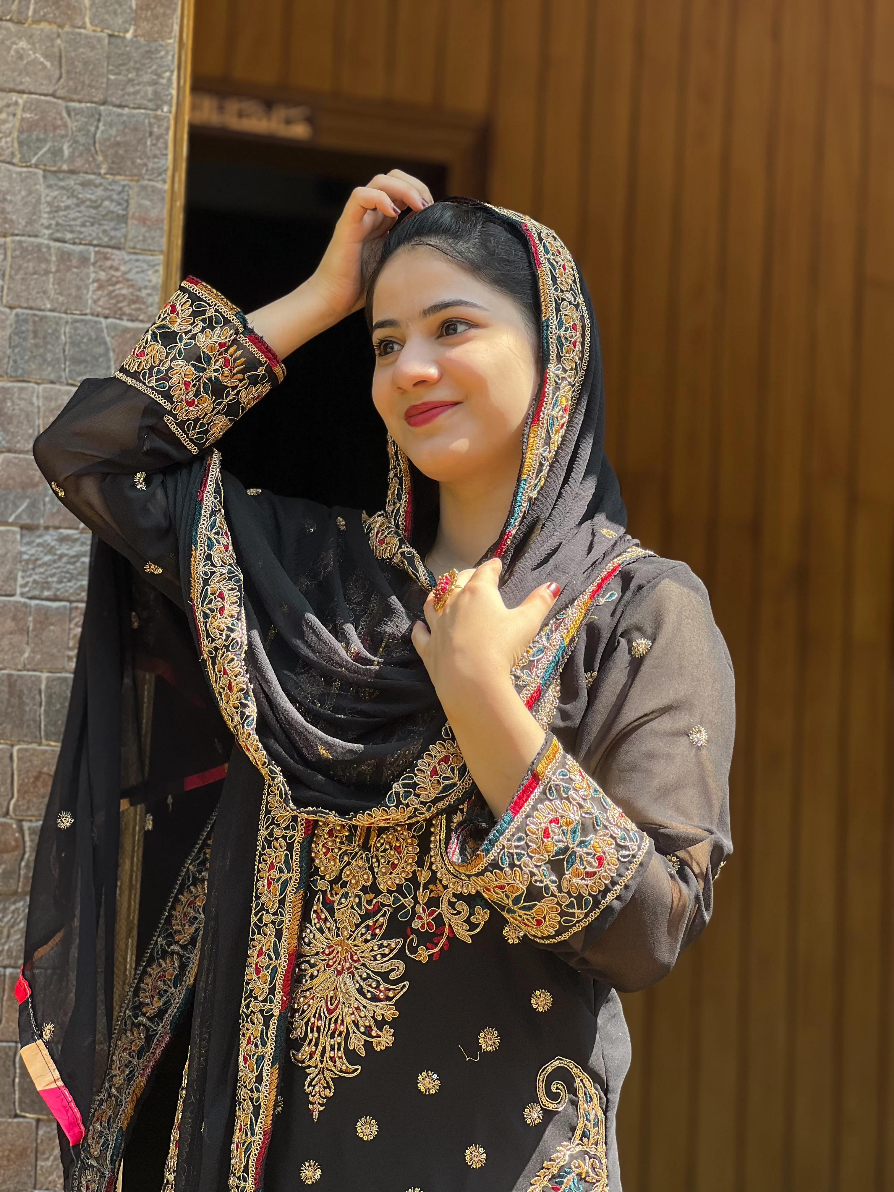 Georgette embroidered party wear-black - Image 5