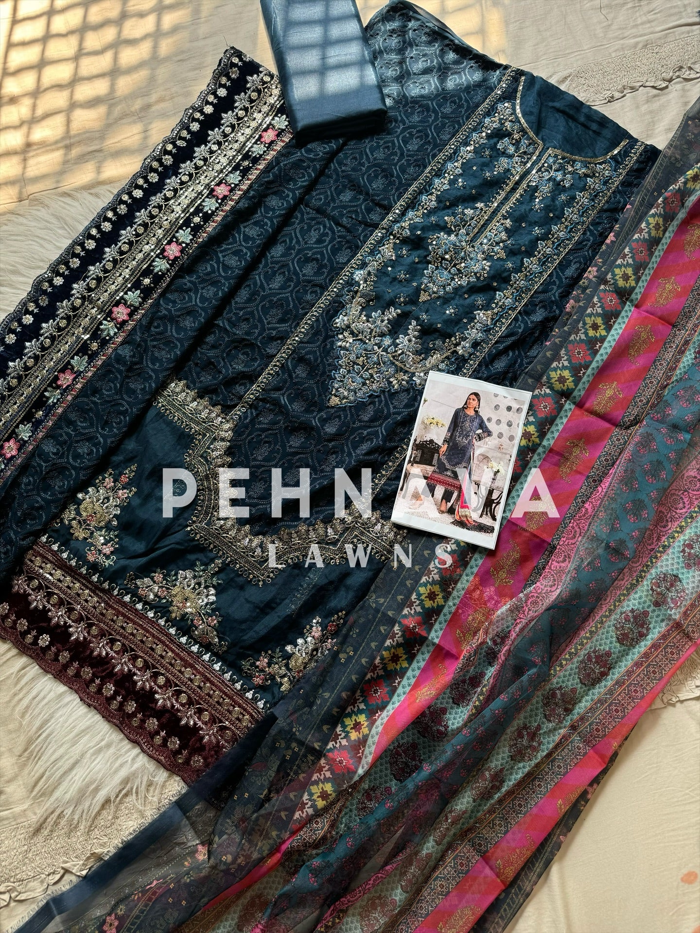 Georgette embroidered party wear -nj - Image 3