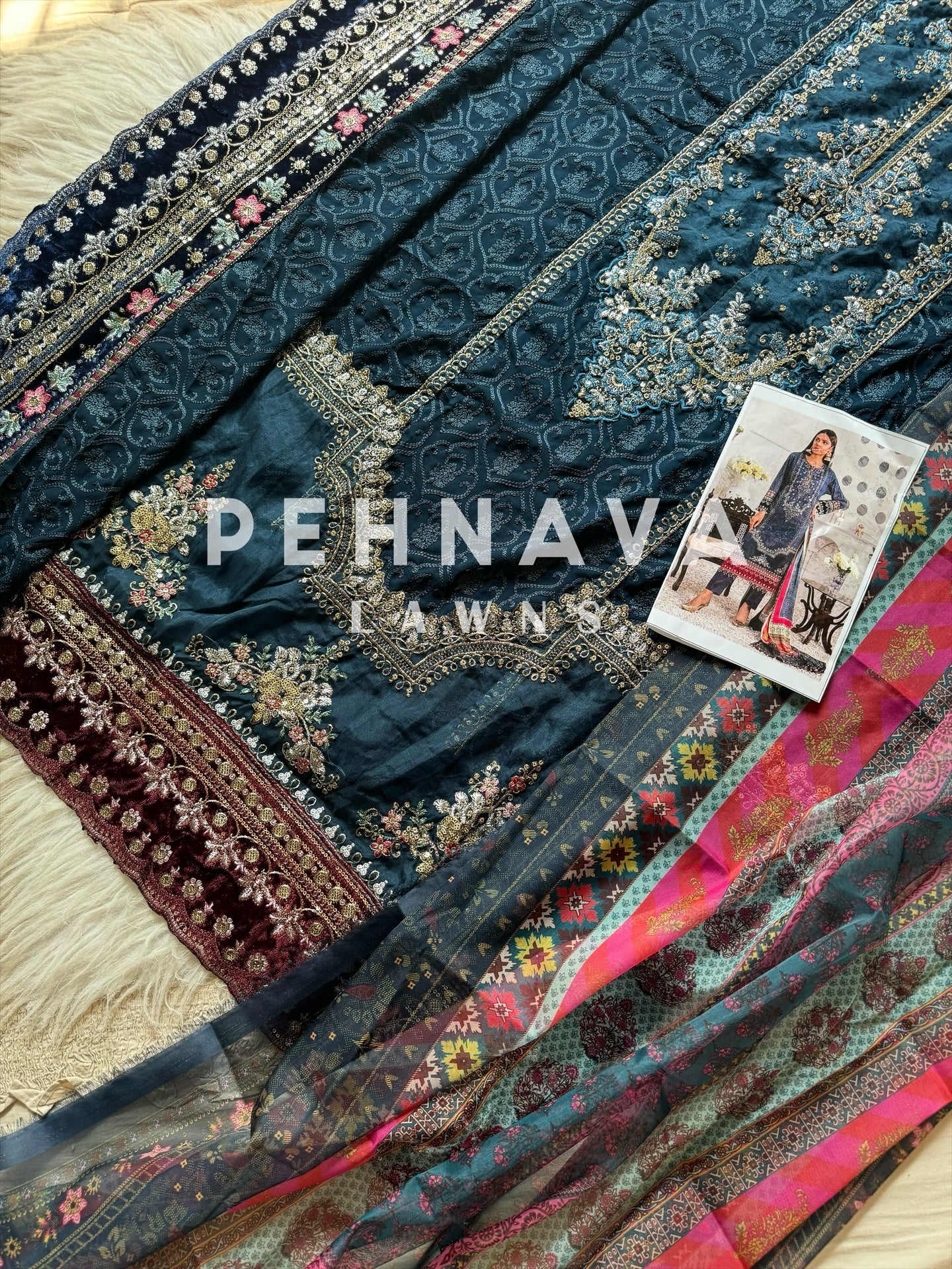 Georgette embroidered party wear -nj - Image 4