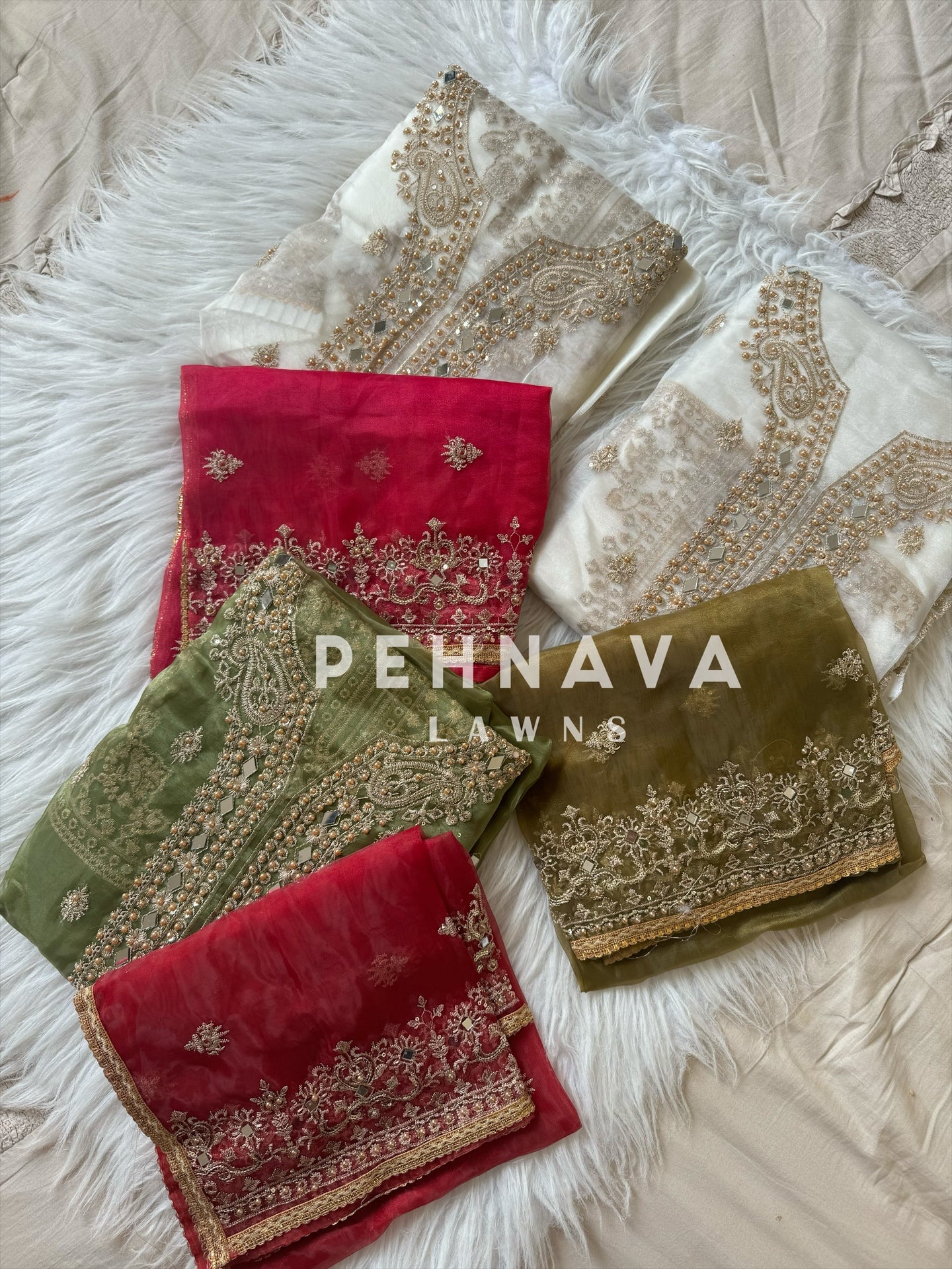 Organza mirror work suit - Image 14