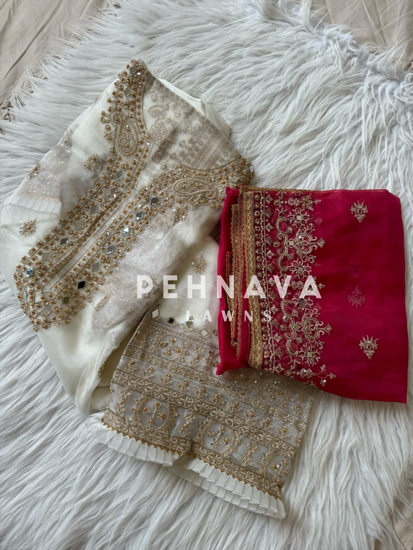 Organza mirror work suit - Image 15