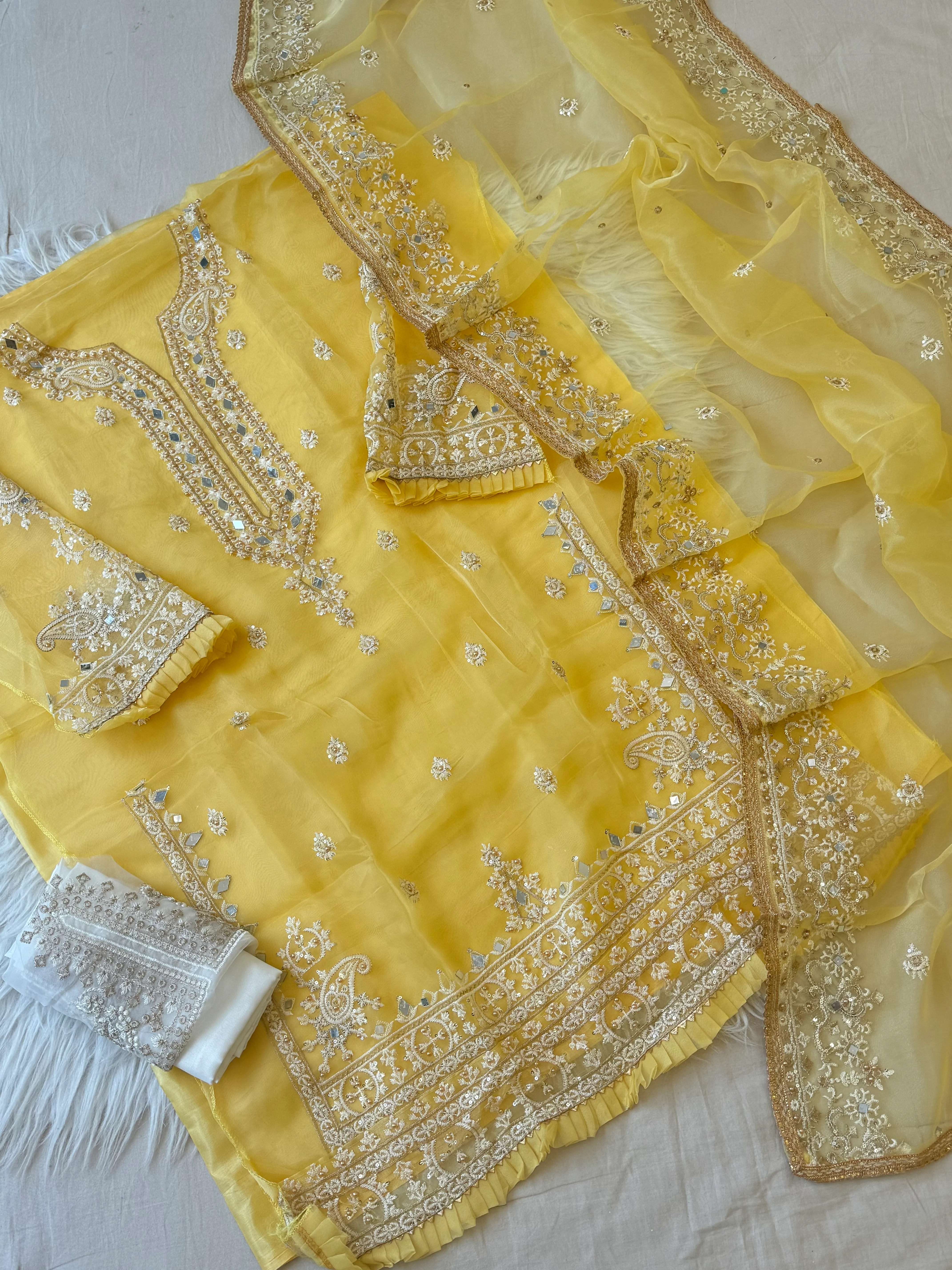 Organza mirror work suit - Image 18