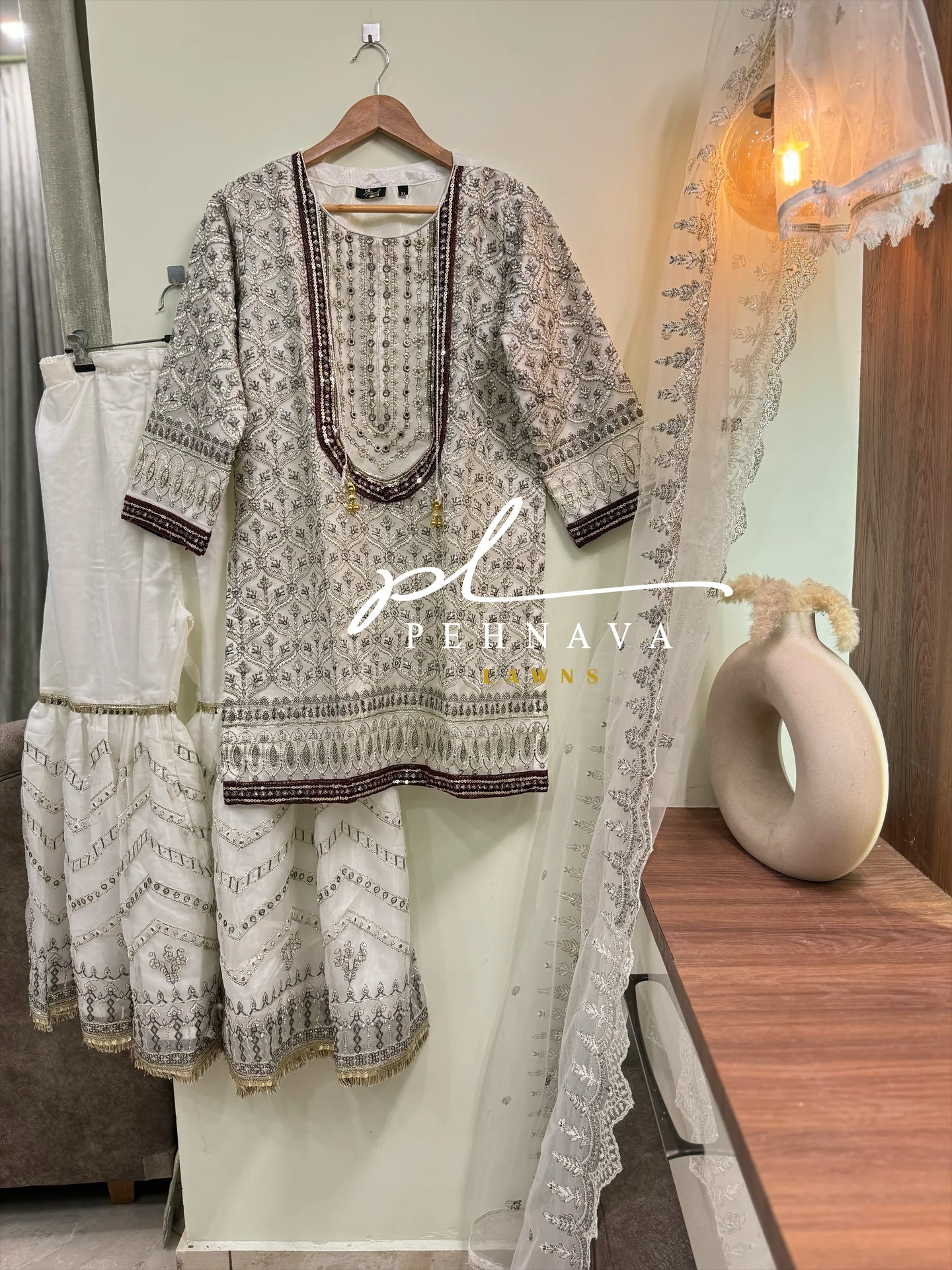 Ready to wear with sharara-1137 - Image 7